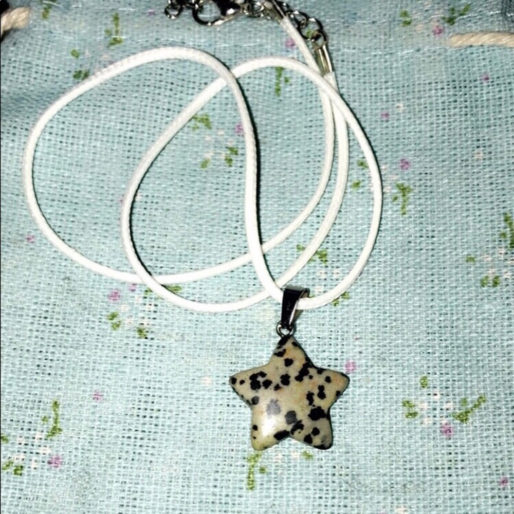 Dalmatian jasper star pendant